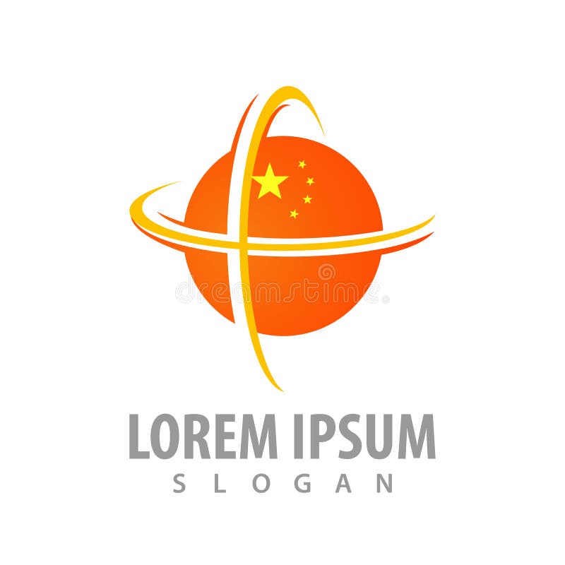 Global sfärapelsin med stjärnabegreppsdesign För mallbeståndsdel för symbol grafisk vektor stock illustrationer Global sfärapelsin med stjärnabegreppsdesign För mallbeståndsdel för symbol grafisk vektor stock illustrationer