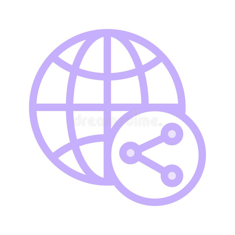Global share color line icon vector illustration