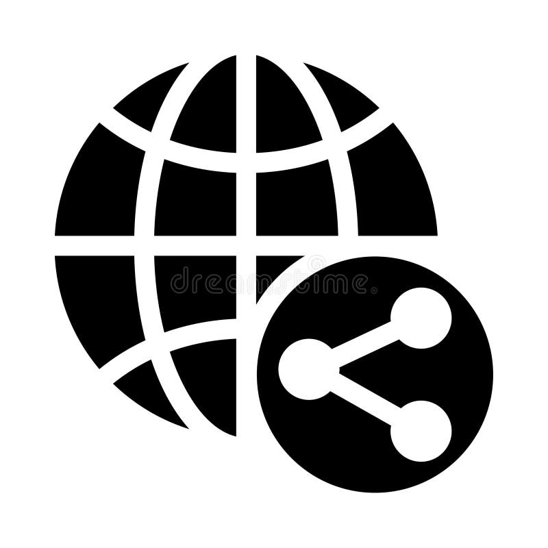 Global sharing glyphs icon royalty free illustration