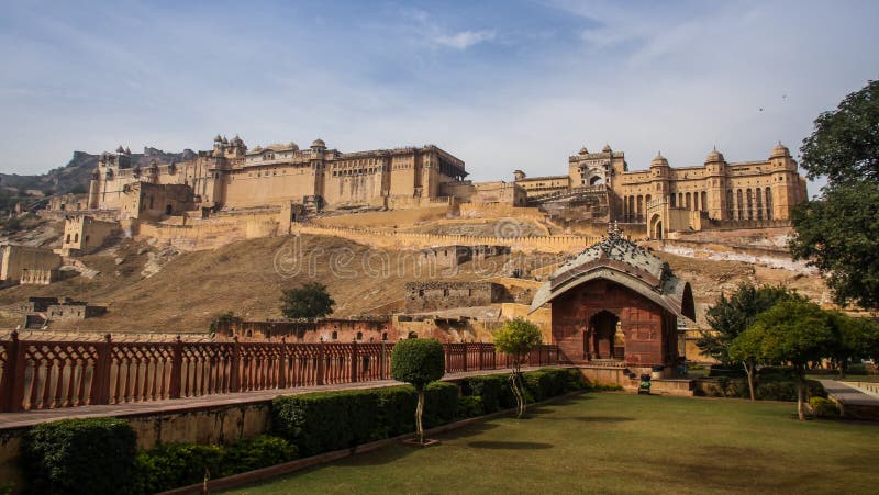 Amer Fort is a fort located in Amer, Rajasthan, India. Amer is a town with an area of 4 square kilometres 1.5 sq mi located 11 kilometres 6.8 mi from Jaipur, the capital of Rajasthan. Located high on a hill, it is the principal tourist attraction in Jaipur. The town of Amer was originally built by Meenas,[4] and later it was ruled by Raja Man Singh I December 21, 1550 – July 6, 1614. Amer Fort is known for its artistic Hindu style elements. With its large ramparts and series of gates and cobbled paths, the fort overlooks Maota Lake, which is the main source of water for the Amer Palace. Amer Fort is a fort located in Amer, Rajasthan, India. Amer is a town with an area of 4 square kilometres 1.5 sq mi located 11 kilometres 6.8 mi from Jaipur, the capital of Rajasthan. Located high on a hill, it is the principal tourist attraction in Jaipur. The town of Amer was originally built by Meenas,[4] and later it was ruled by Raja Man Singh I December 21, 1550 – July 6, 1614. Amer Fort is known for its artistic Hindu style elements. With its large ramparts and series of gates and cobbled paths, the fort overlooks Maota Lake, which is the main source of water for the Amer Palace.