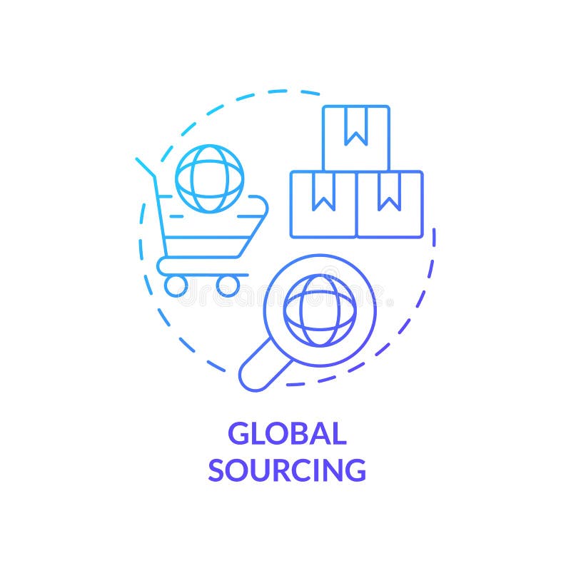 Global Sourcing Blue Gradient Concept Icon Stock Vector Illustration