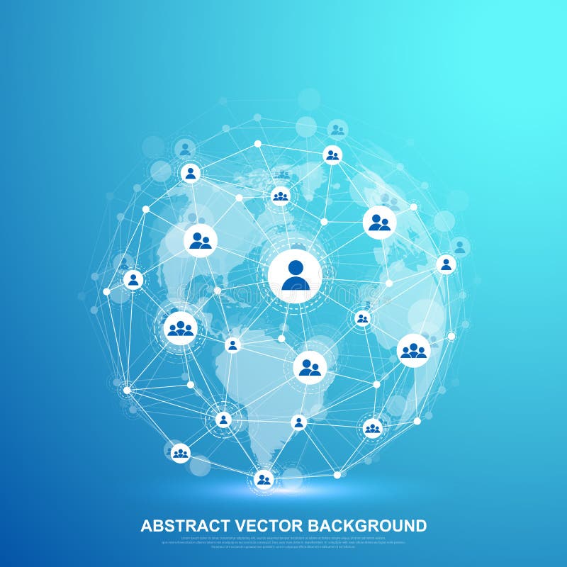 Global Structure Networking and Data Connection Concept. Social Network Communication in the