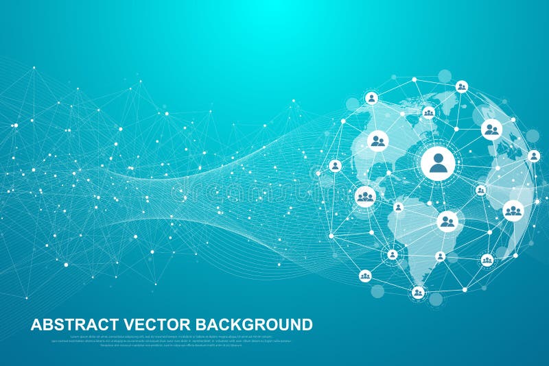 Global Structure Networking and Data Connection Concept. Social Network Communication in the