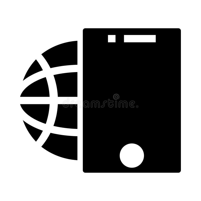 Global tablet vector glyphs icon royalty free illustration