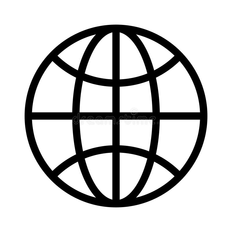Global thin line vector icon stock illustration