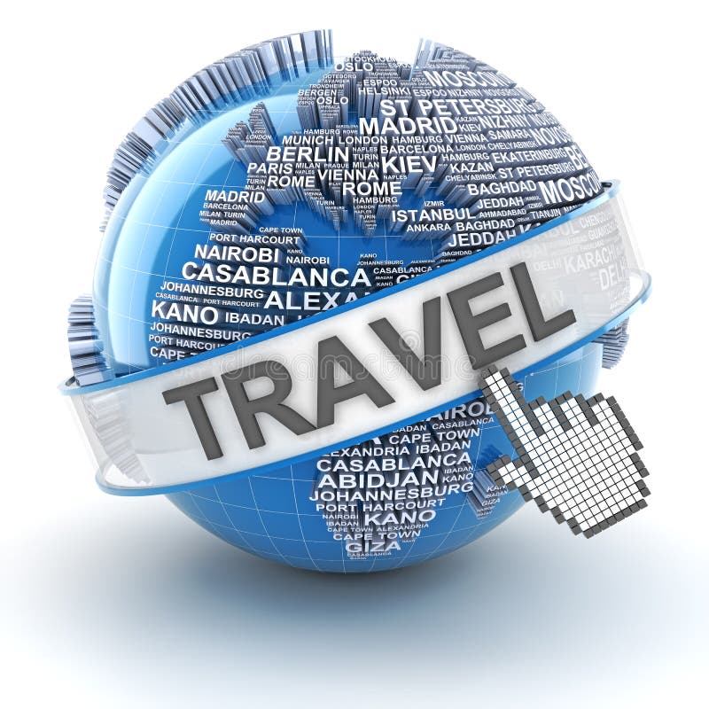 Global travel, 3d render vector illustration Global travel, 3d render vector illustration