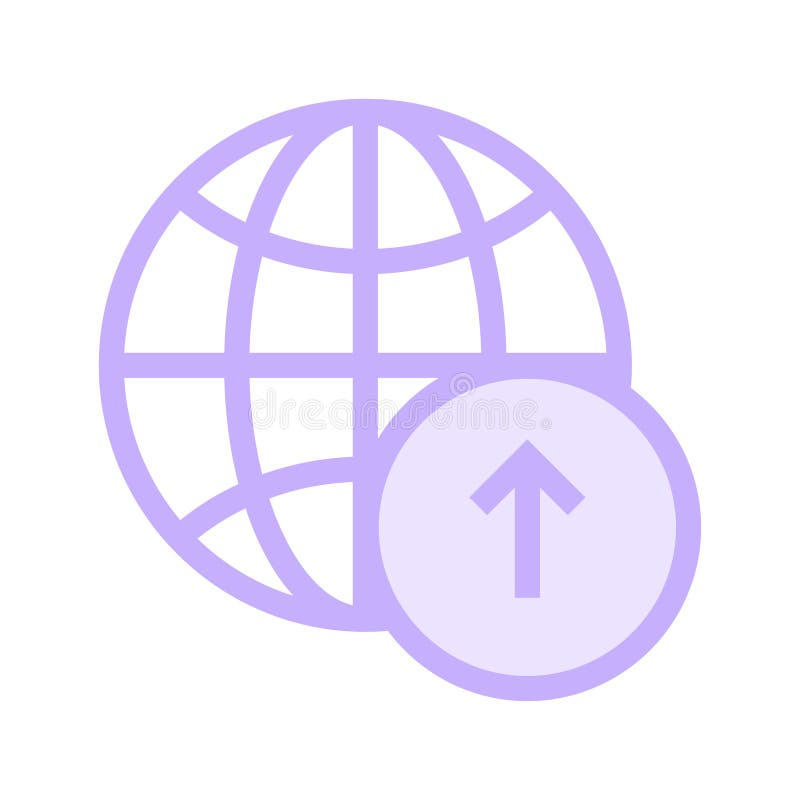 Global upload color line icon stock illustration