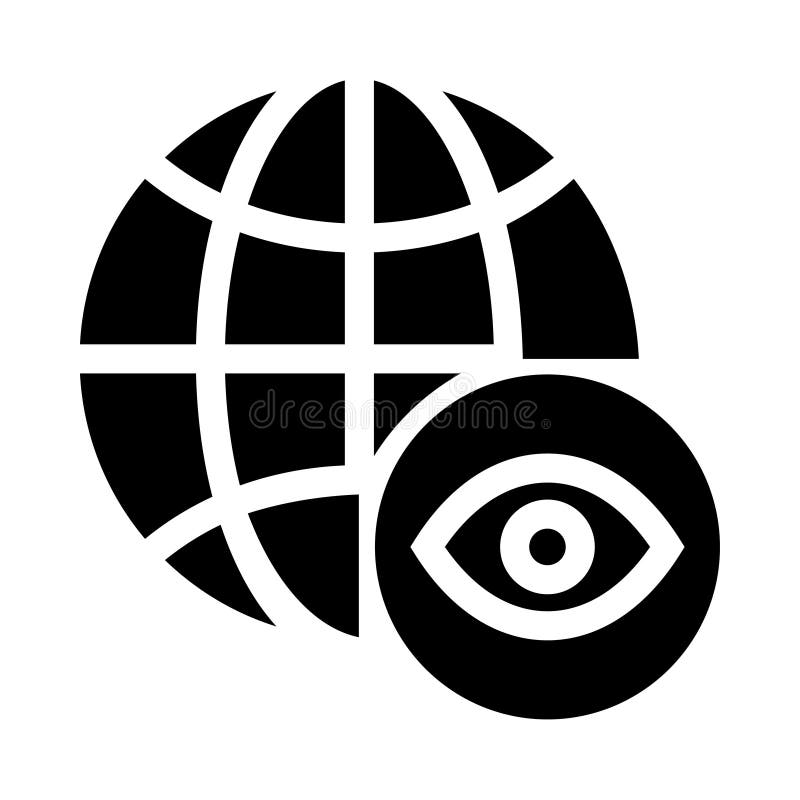 Global view glyphs icon royalty free illustration