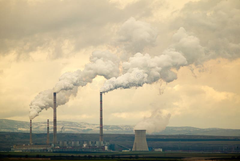 Il riscaldamento globale emissioni di co2 emessi da un impianto di energia.