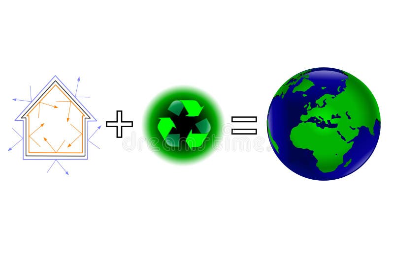 A global warming vector illustration showing that energy efficiency plus recycling keeps a healthy green earth. The additional format is an EPS vector saved in AI8 format. A global warming vector illustration showing that energy efficiency plus recycling keeps a healthy green earth. The additional format is an EPS vector saved in AI8 format