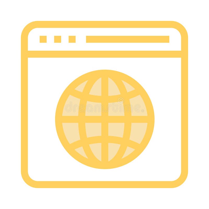Global Web page color line icon vector illustration