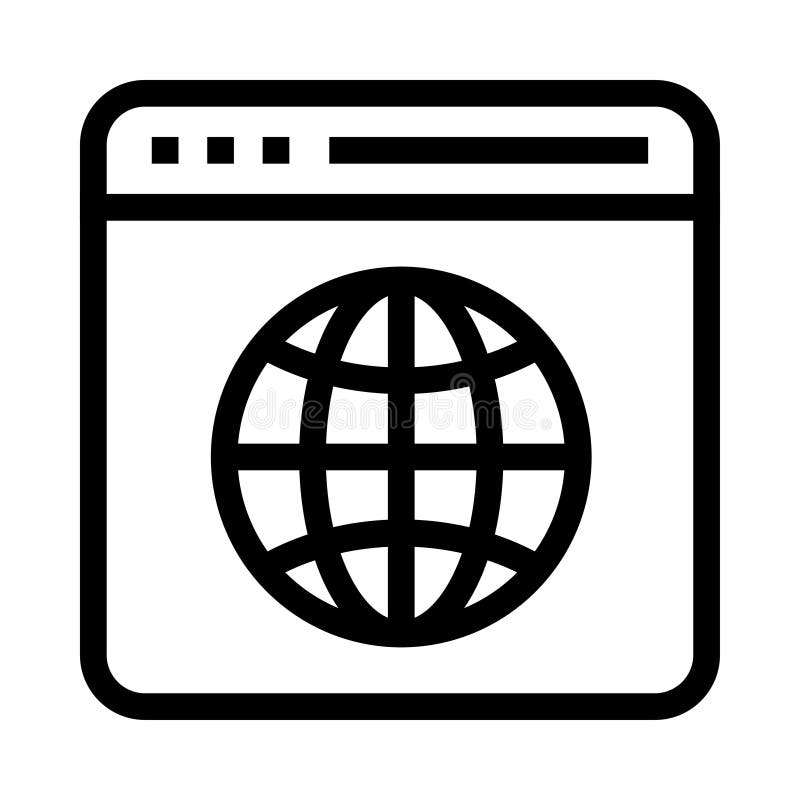 Global Web page vector line icon royalty free illustration