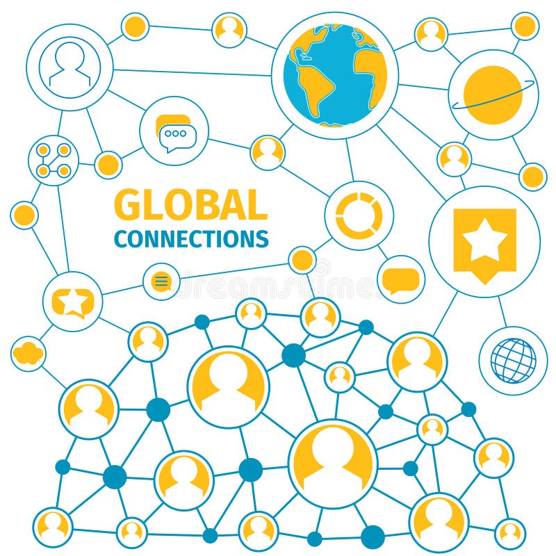 Globale Linie der Verbindungen lizenzfreie abbildung Globale Linie der Verbindungen lizenzfreie abbildung