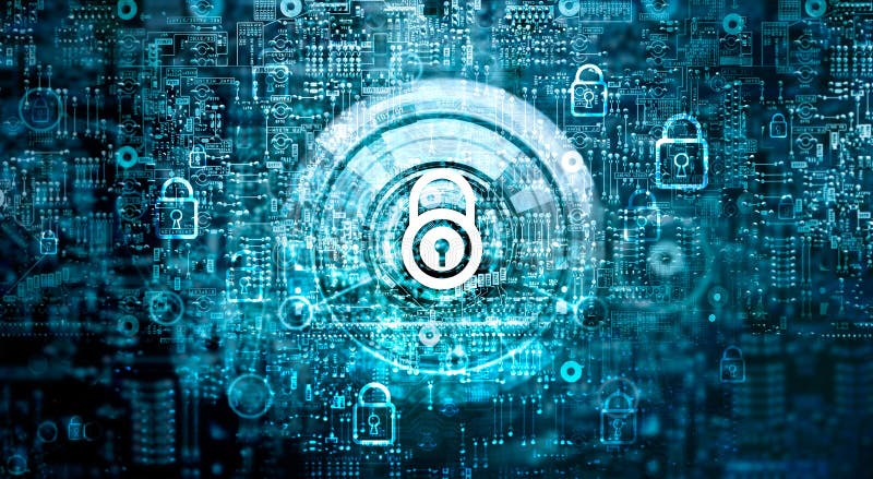 Globale netwerkbeveiliging Cyberveiligheid, Zeer belangrijk, Gesloten hangslot stock fotografie Globale netwerkbeveiliging Cyberveiligheid, Zeer belangrijk, Gesloten hangslot stock fotografie