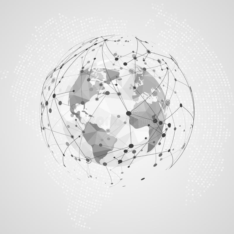 Globale netwerkverbinding Abstracte Digitale Big Data-Textuur Het veelhoekige punt van de Wereldkaart en lijnsamenstelling royalty-vrije illustratie Globale netwerkverbinding Abstracte Digitale Big Data-Textuur Het veelhoekige punt van de Wereldkaart en lijnsamenstelling royalty-vrije illustratie