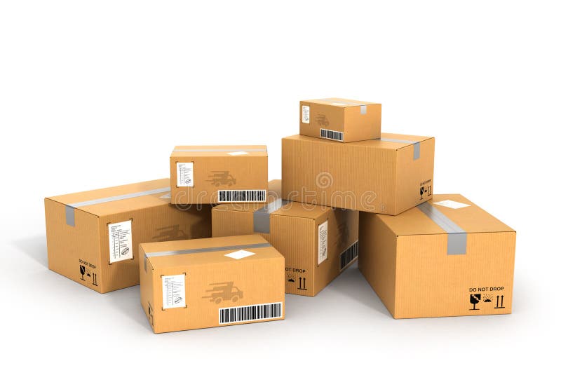 Globale pakkettenlevering stock illustratie Globale pakkettenlevering stock illustratie