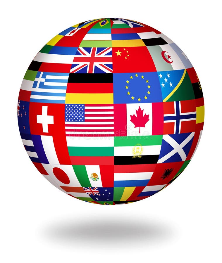 Globale vlaggen van de wereld stock illustratie Globale vlaggen van de wereld stock illustratie