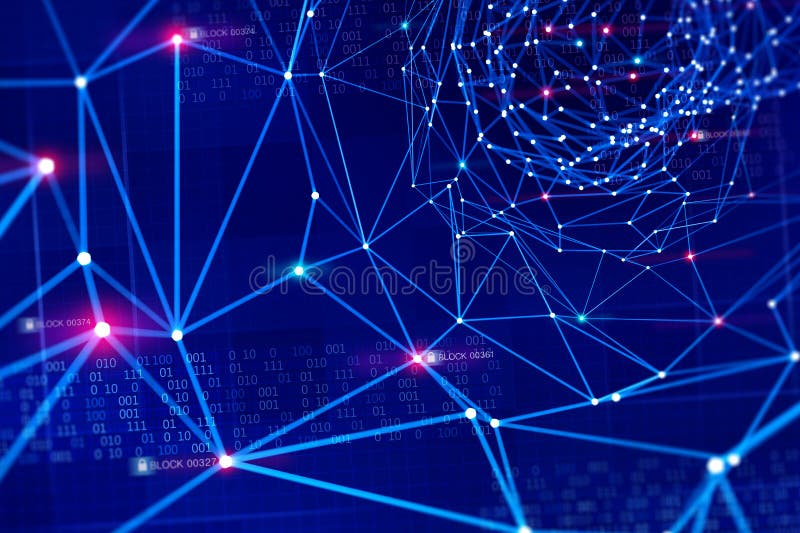 Globalna ewidencyjna sieć Ochrona i magazyn cyfrowi dane używać blockchain technologię Sztuczna inteligencja opierająca się