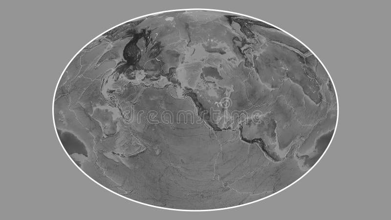 Globalna mapa juan de fuca. fej. skala szarości ilustracja wektor