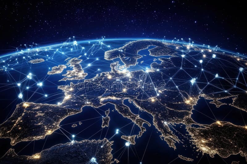 Globalna łączność w Europie royalty ilustracja