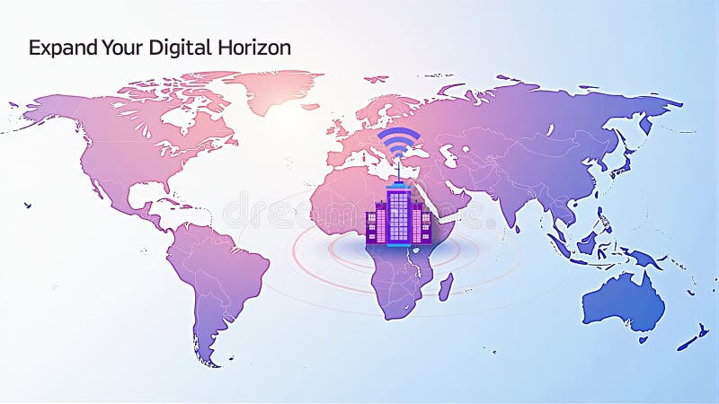 Globalna Łączność Z Budowaniem Koncepcji Sieci ilustracji