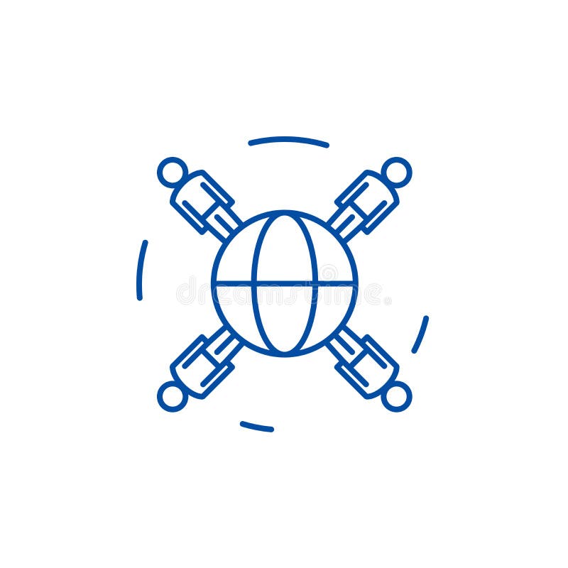 Globalnego biznesu networking linii ikony pojęcie Globalnego biznesu networking płaski wektorowy symbol, znak, kontur ilustracja ilustracji