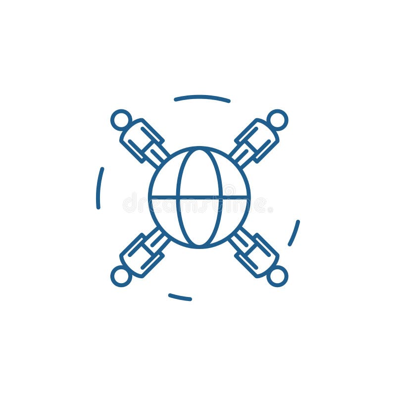 Globalnego biznesu networking linii ikony pojęcie Globalnego biznesu networking płaski wektorowy symbol, znak, kontur ilustracja ilustracja wektor