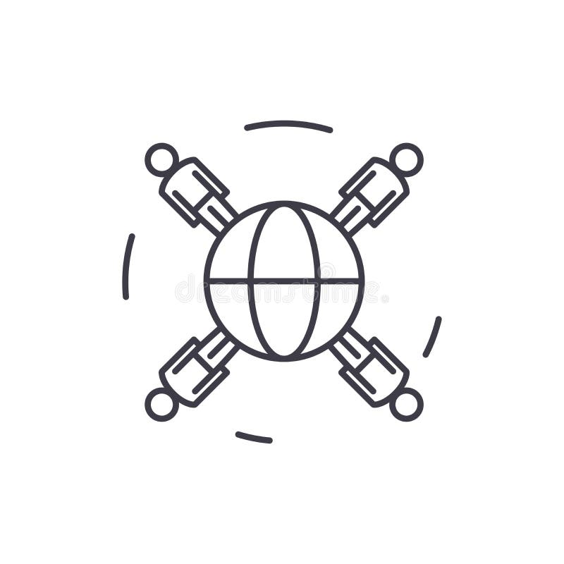 Globalnego biznesu networking linii ikony pojęcie Globalnego biznesu networking wektorowa liniowa ilustracja, symbol, znak ilustracji