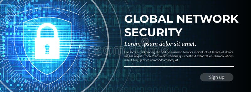 Globalnej sieci ochrona Błękitny Nowożytny tło wektor ilustracji