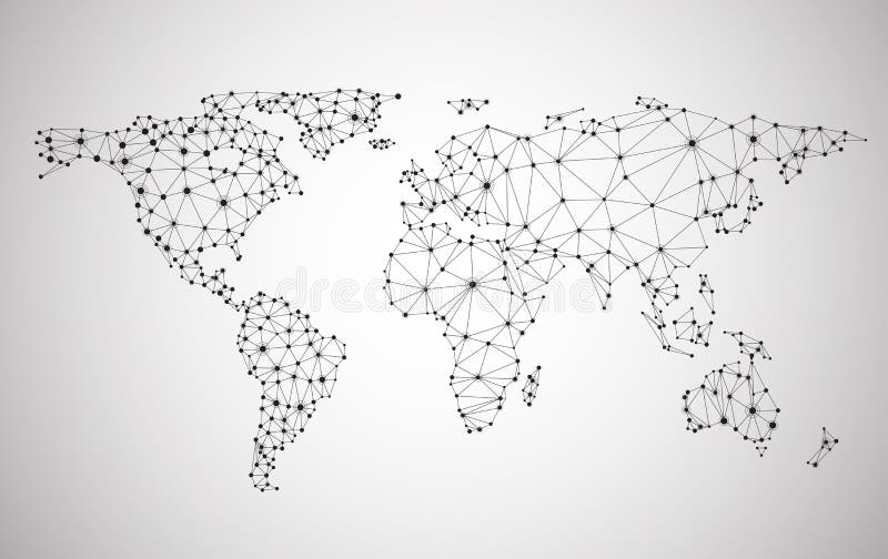 Globalnej sieci siatka Ziemski Map royalty ilustracja