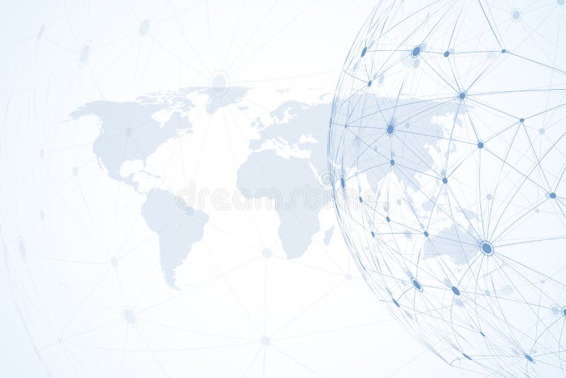 Globalnej sieci związki z światową mapą Połączenie z internetem tło Abstrakcjonistyczna podłączeniowa struktura poligonalny royalty ilustracja Globalnej sieci związki z światową mapą Połączenie z internetem tło Abstrakcjonistyczna podłączeniowa struktura poligonalny royalty ilustracja