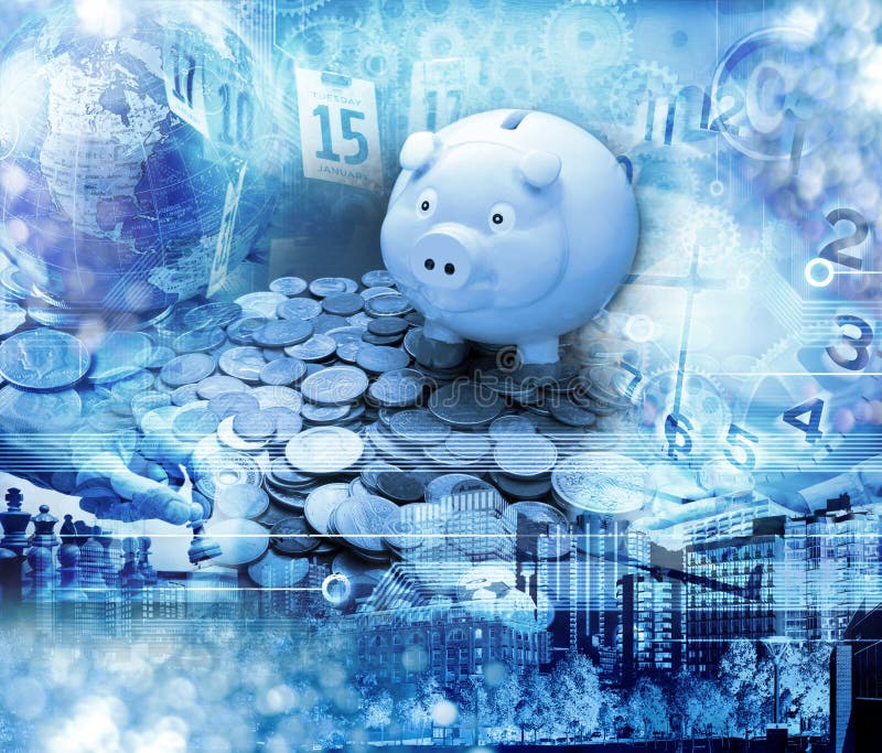 Globalny prosiątko banka pieniądze biznes ilustracji Globalny prosiątko banka pieniądze biznes ilustracji