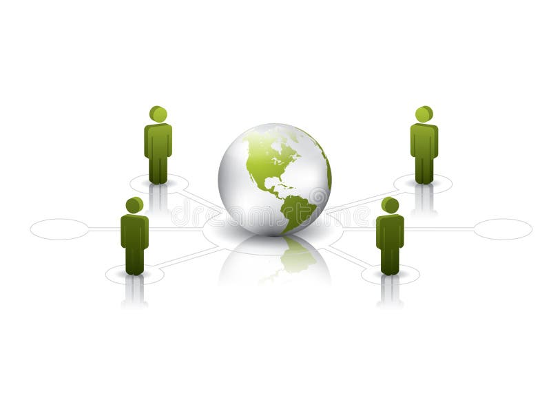 Globalt grönt nätverk stock illustrationer