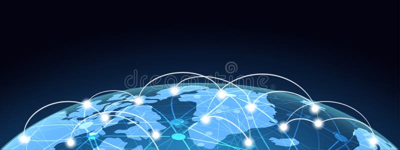 Globalt kommunikationssystem, nätverksanslutning - för lager royaltyfri illustrationer