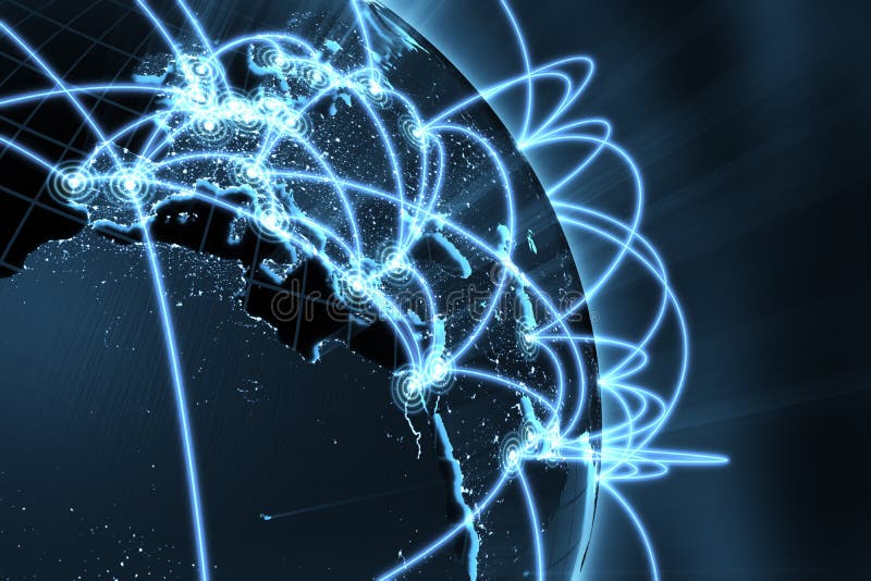 Globalt nätverk för begrepp royaltyfri illustrationer