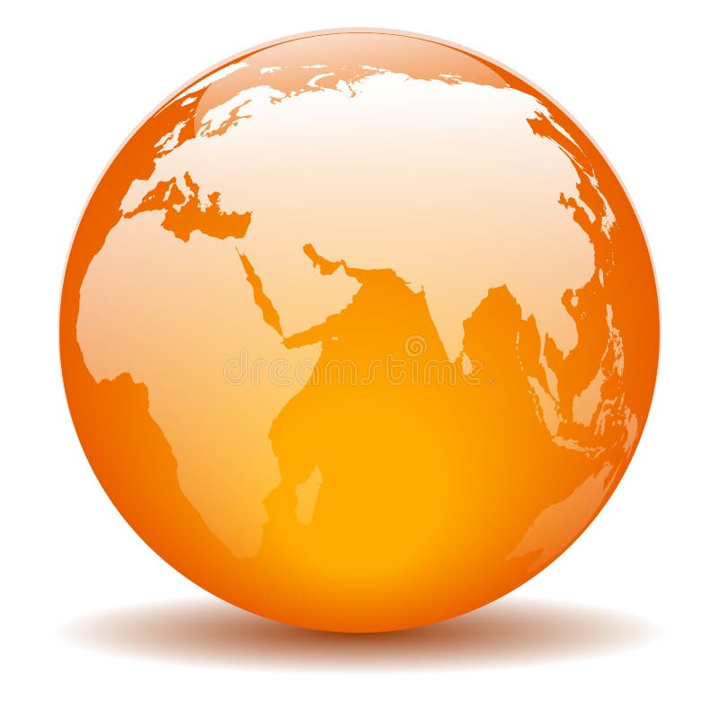 Orange Marble Globe stock illustration. Illustration of america - 122323