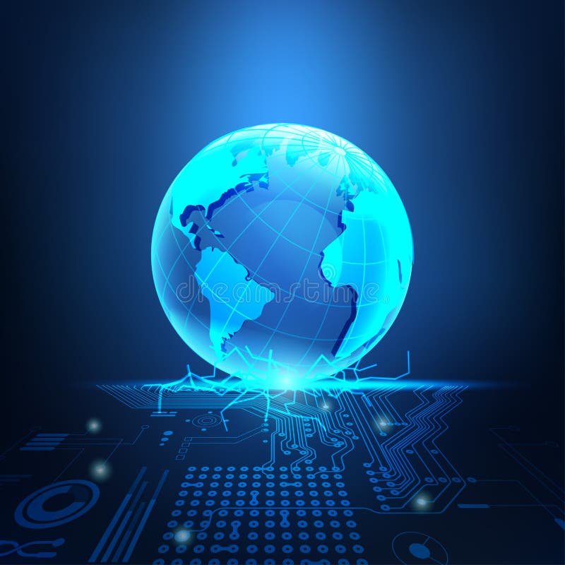 Electronic World map stock vector. Illustration of board 103790354