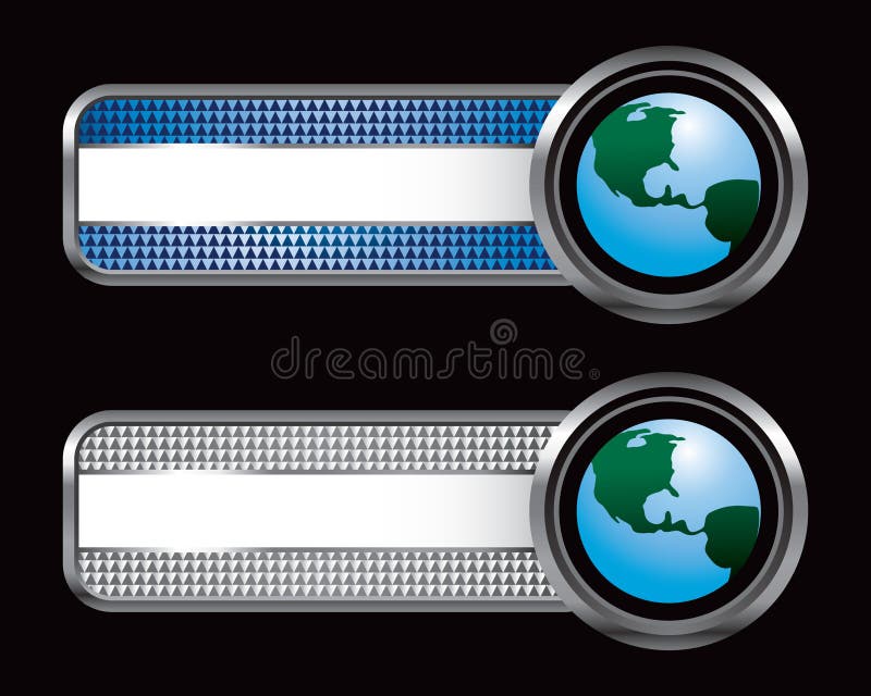 globe-blue-silver-checkered-banners-stock-illustrations-5-globe-blue