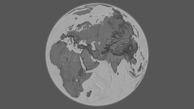 Globe centered on Iran. Bilevel map royalty free illustration