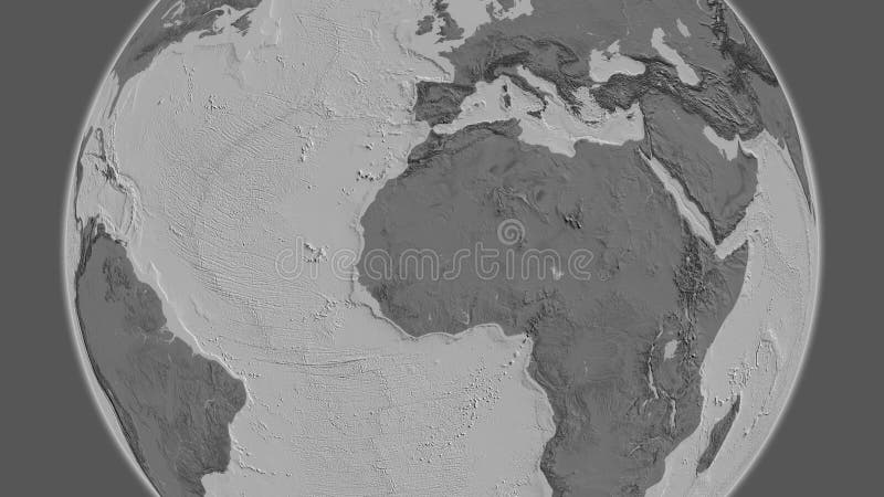 Globe centered on Mali. Bilevel map royalty free illustration