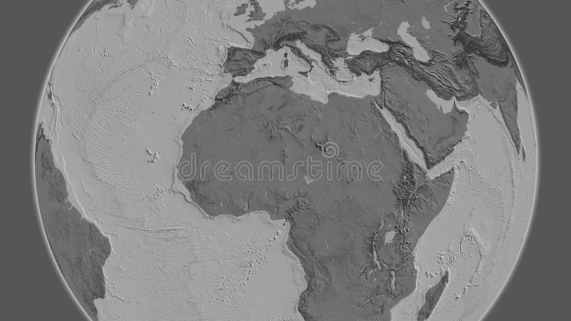 Globe centered on Niger. Bilevel map royalty free illustration