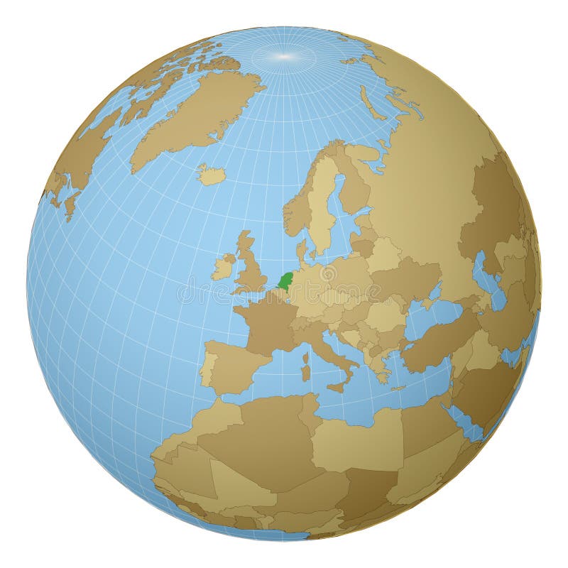 Globe Centered Netherlands. Stock Vector - Illustration amsterdam, destination: 186847855