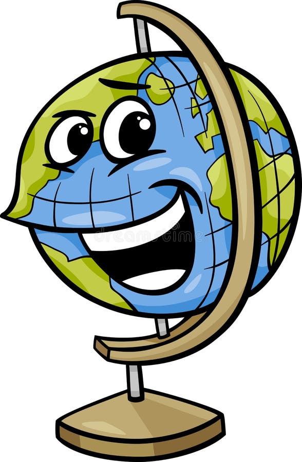 Globe character cartoon illustration