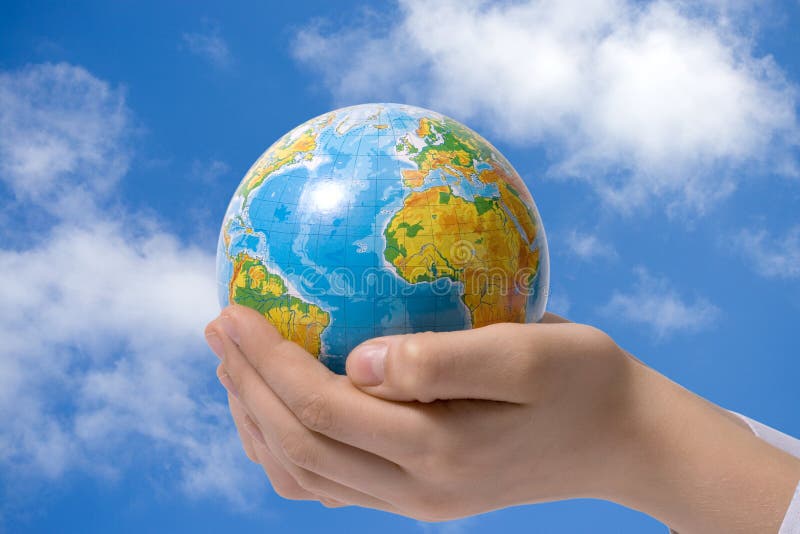The globe in children s hands