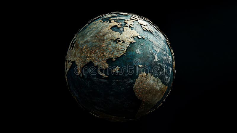 Globe constructed from dynamic stock market fluctuations representing global finance and economic trends stock photos