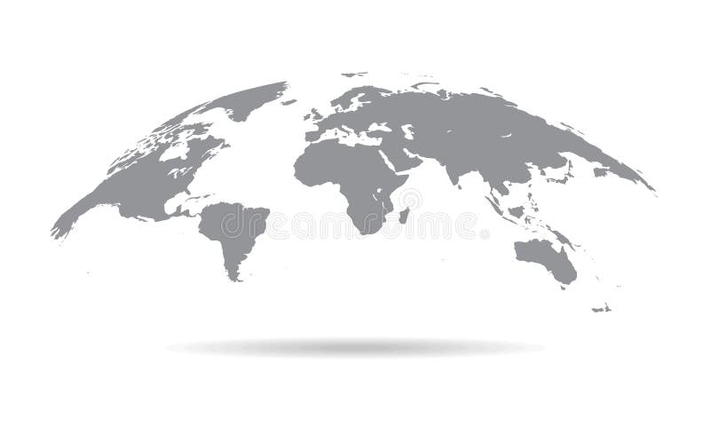 Globe Curved World Map Vector Stock Illustration Illustration Of