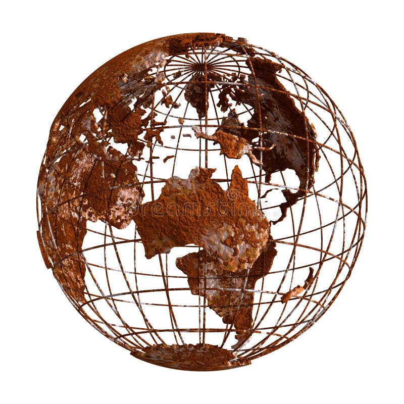 Globe de la planète 3D de Rusty Earth illustration libre de droits Globe de la planète 3D de Rusty Earth illustration libre de droits