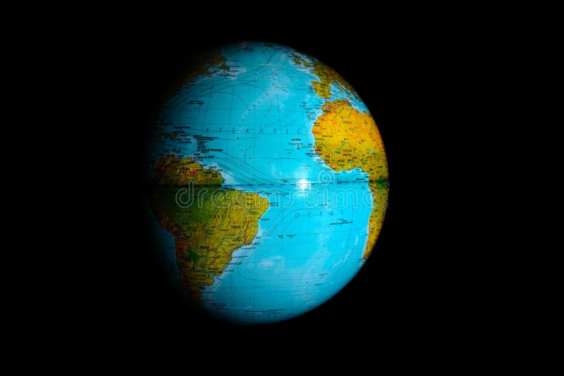 Globe Earth on Black Background Stock Photo Image of international