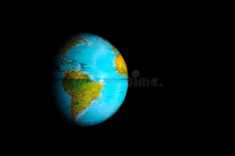 Globe Earth On Black Background Stock Image Image of light, ocean