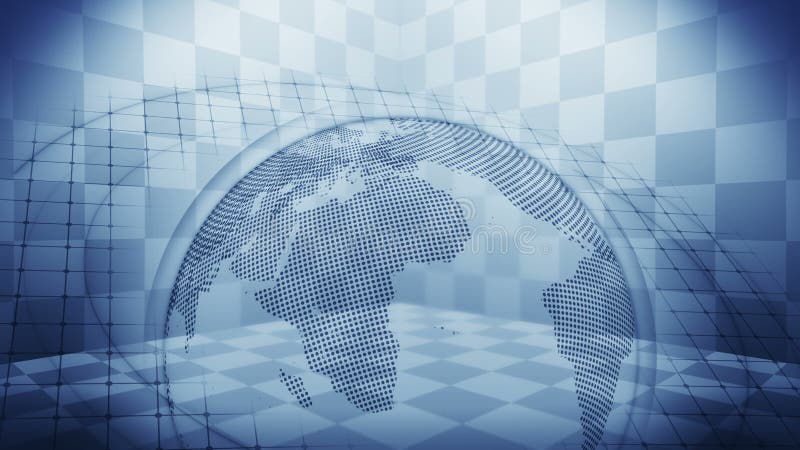 Futuristic hologram planet earth. Business success concept. Cyber loop animation. Earth globe 3d with business technology. stock illustration